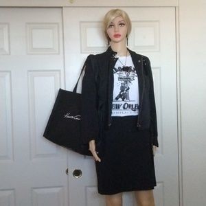 Hilfiger moto jacket & Kenneth Cole tote